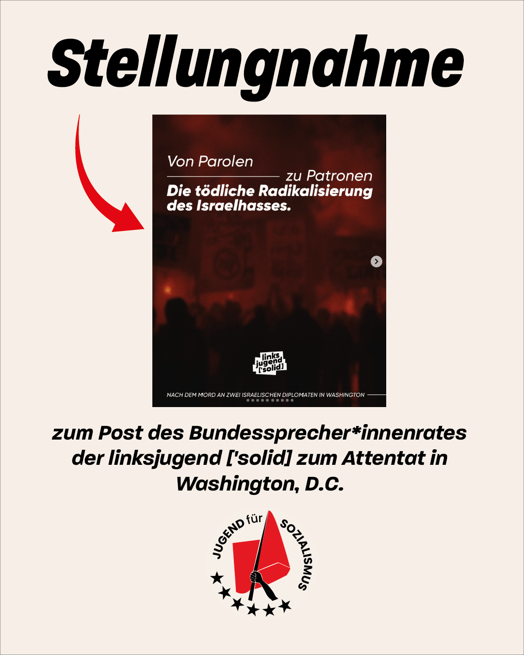 Stellungnahme zum Statement des Bundessprecher*innenrates der linksjugend [’solid] zum Attentat in Washington, D.C.